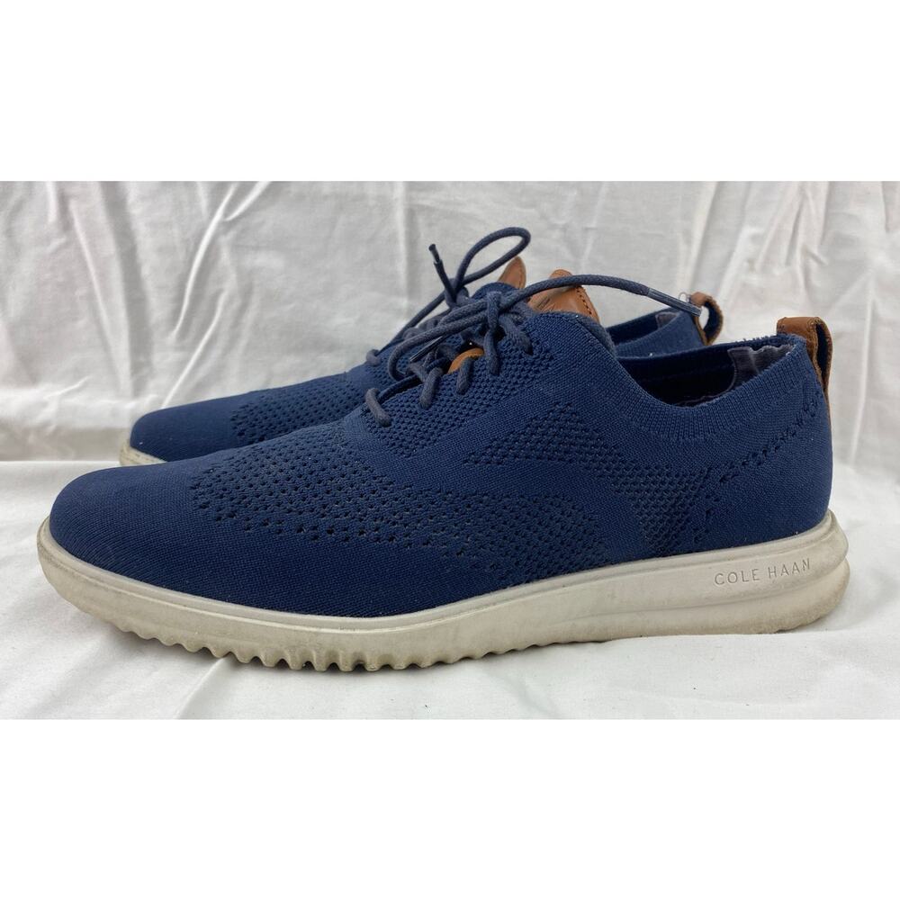 Men Cole Haan Grand+ Stitchlite Wingtip Oxford knit casual dress shoes 9M - Picture 2 of 7